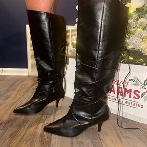 Black Knee-High Boots 3" Heels Women's Never Worn Out Size 12 VERY SEXY